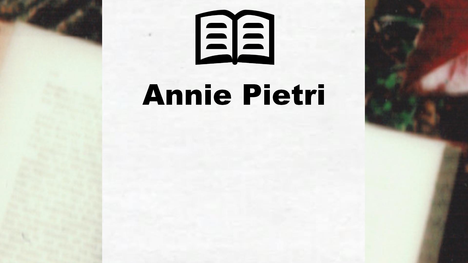 Livres de Annie Pietri