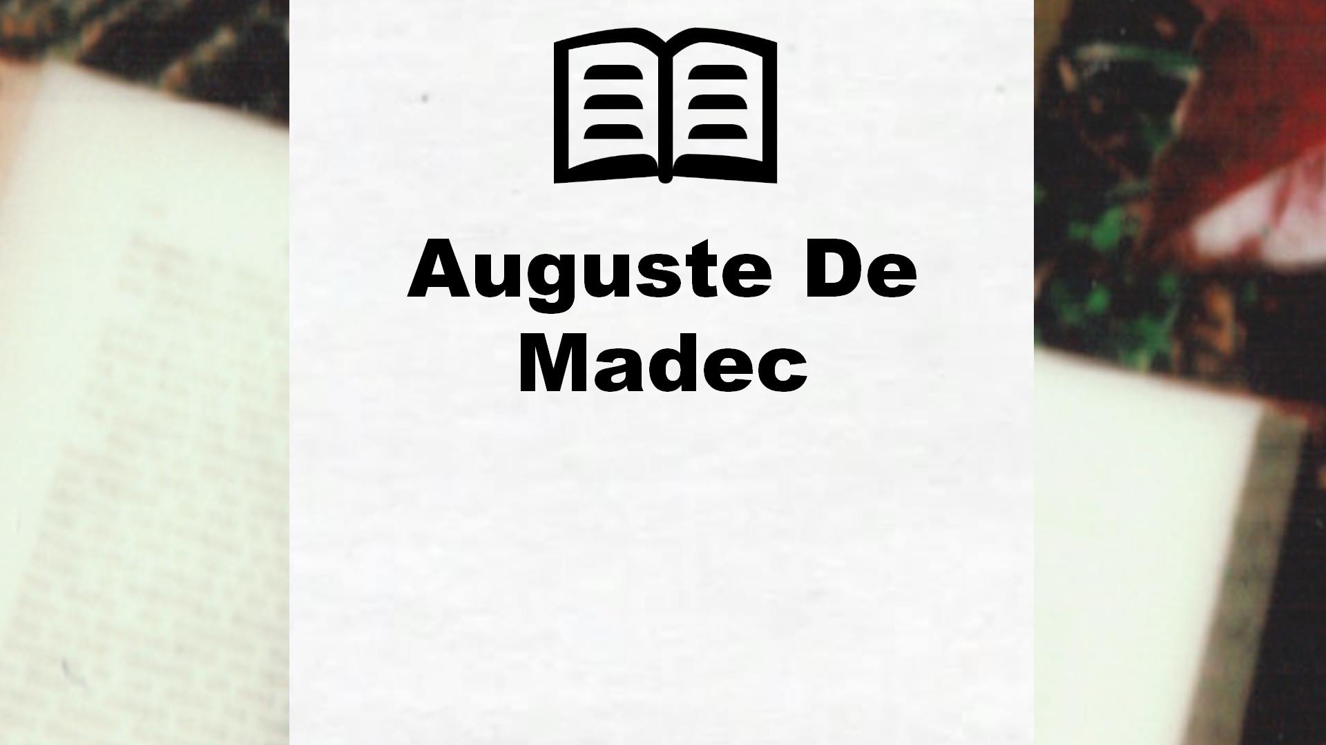 Livres de Auguste De Madec