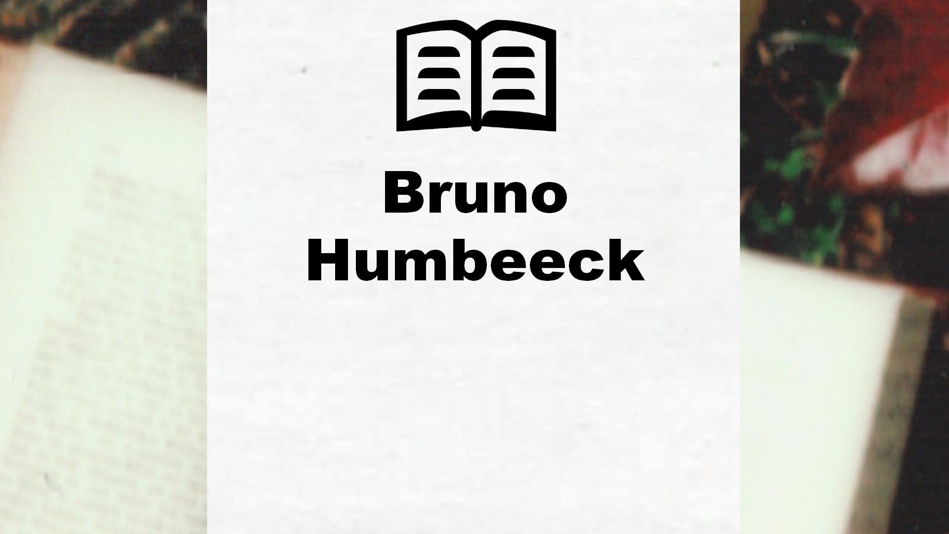 Livres de Bruno Humbeeck