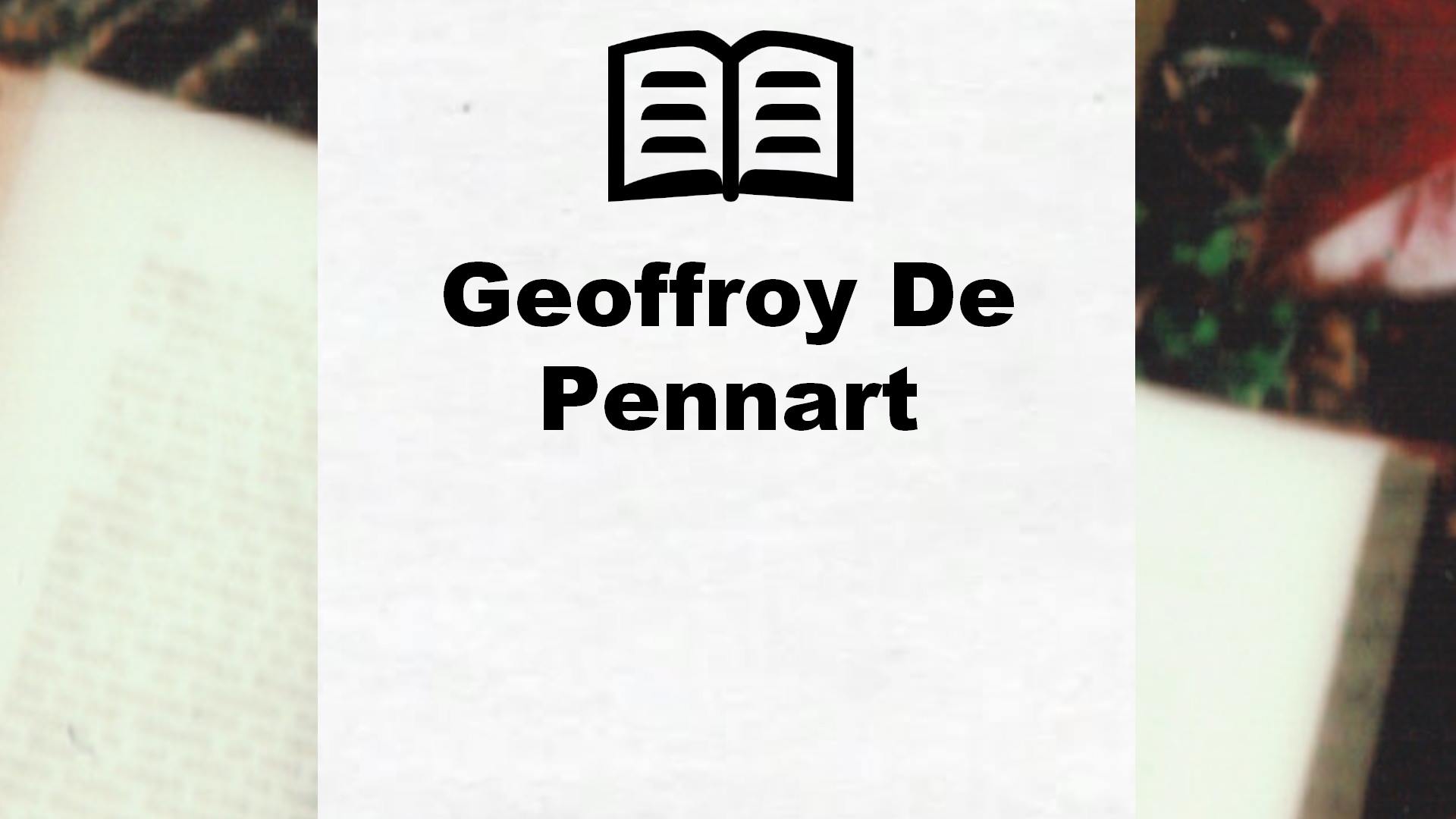 Livres de Geoffroy De Pennart