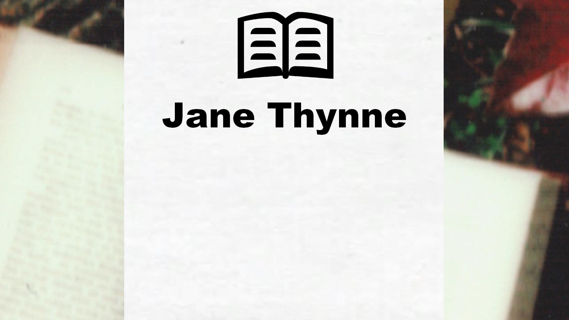 Livres de Jane Thynne