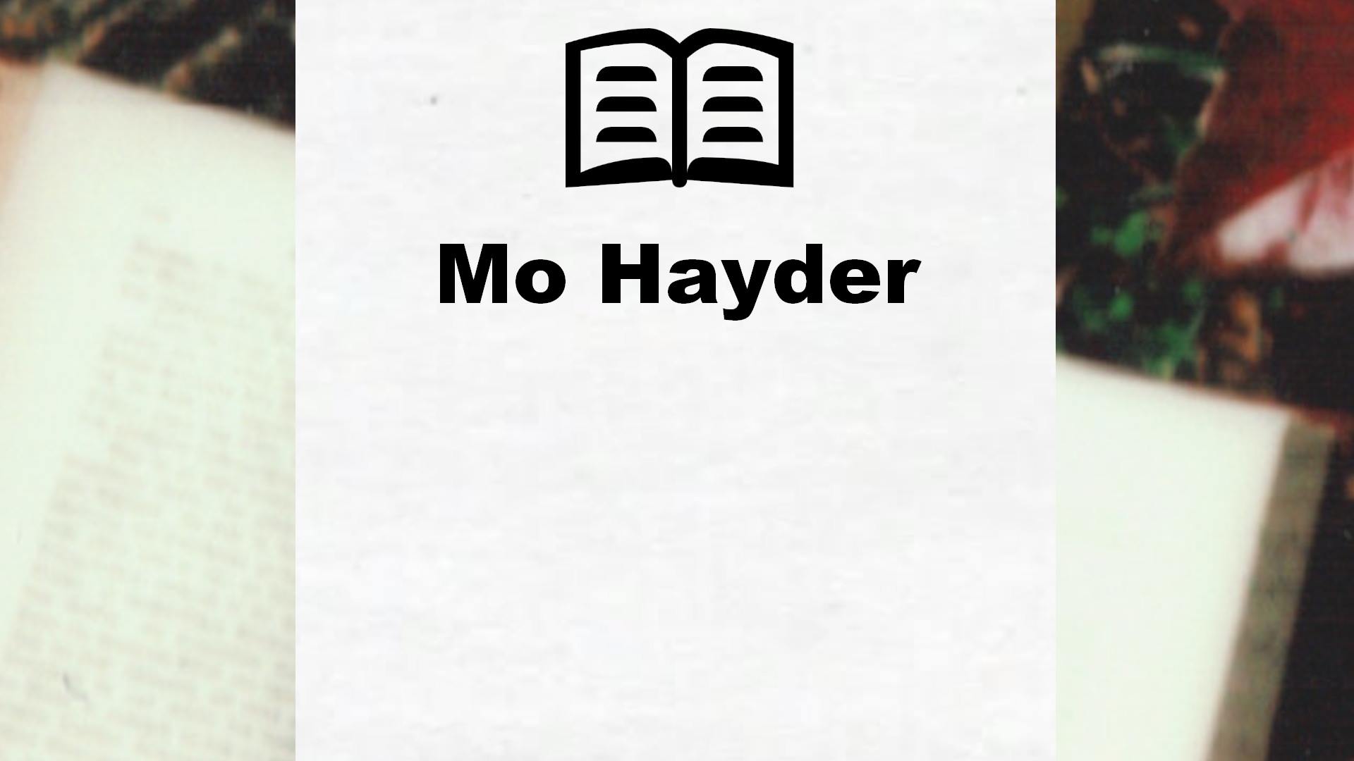 Livres de Mo Hayder