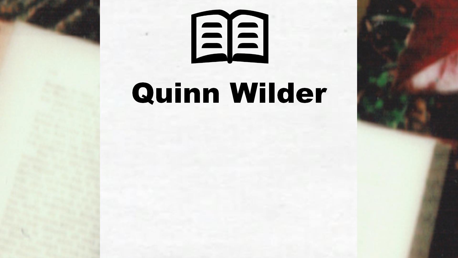 Livres de Quinn Wilder